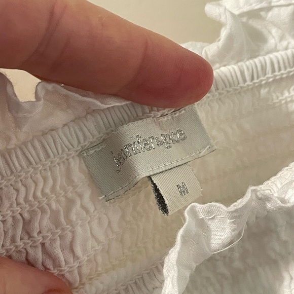 Jennifer & Grace Smocked Eyelet Lace Ruffle Girly Coquette Summer Top Size M - Picture 3 of 9